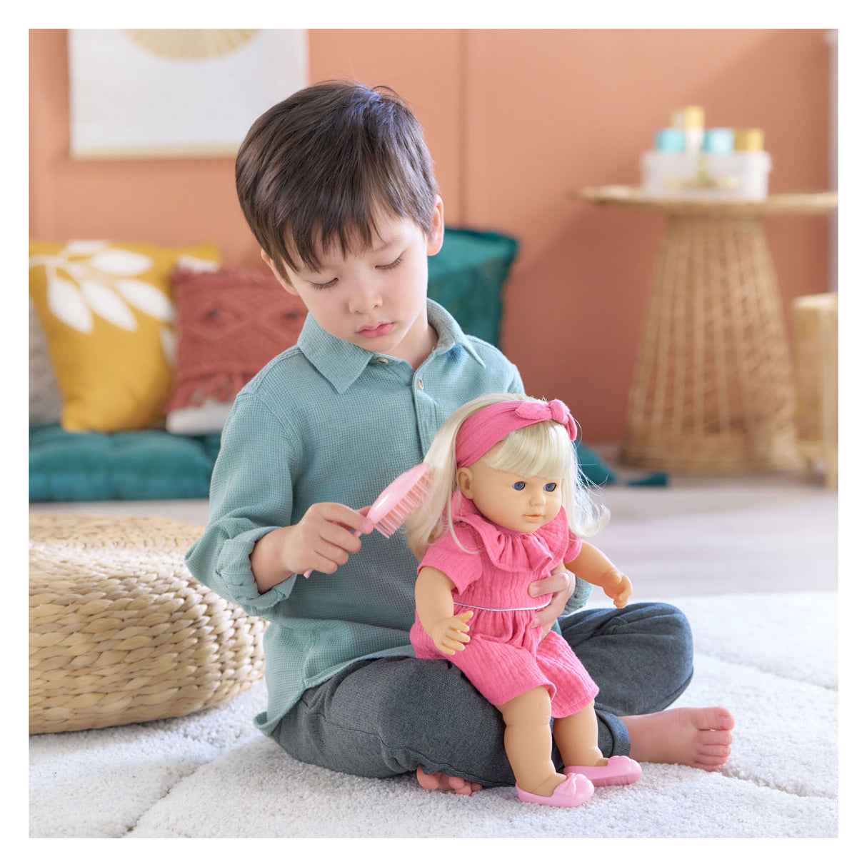 Corolelle Mon Grouppon Babypop mat laange Hoer - Jade, 36Cm