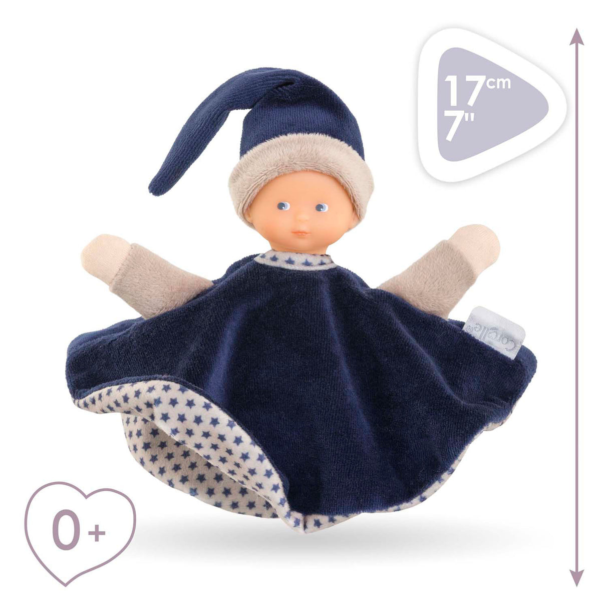 Corolle Tidoudou - Navy blue cuddle cloth, 17cm