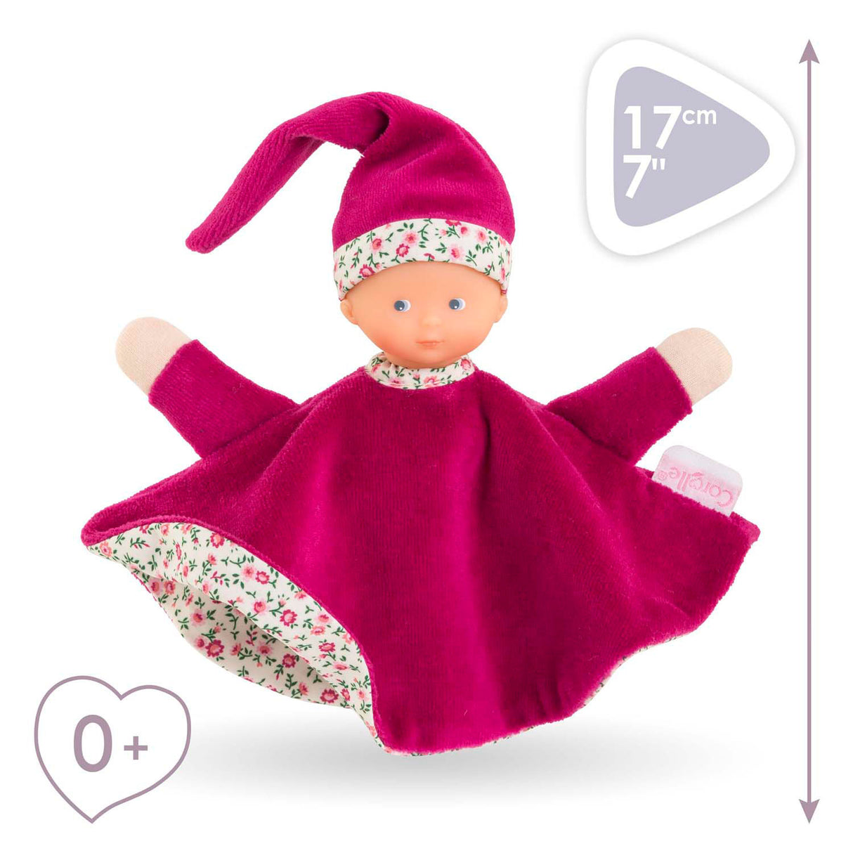 Corolle Tidoudou - Pink Grenadine Cuddle Throw, 17 cm