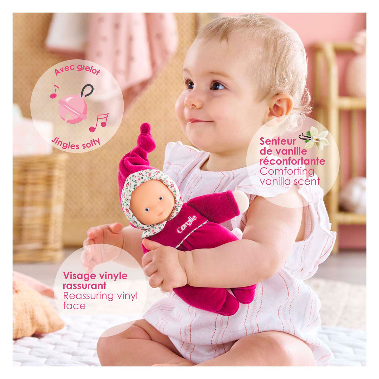 Corolle Babidoux - Pink Grenadine Pop, 20 cm