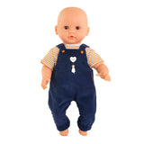 Corolle t-shirt en marineblauw overall, 30cm