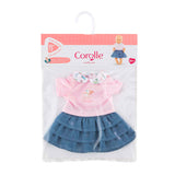 Corolle skirt with ruffles and t-shirt for baby doll, 30 cm.