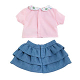 Corolle skirt with ruffles and t-shirt for baby doll, 30 cm.