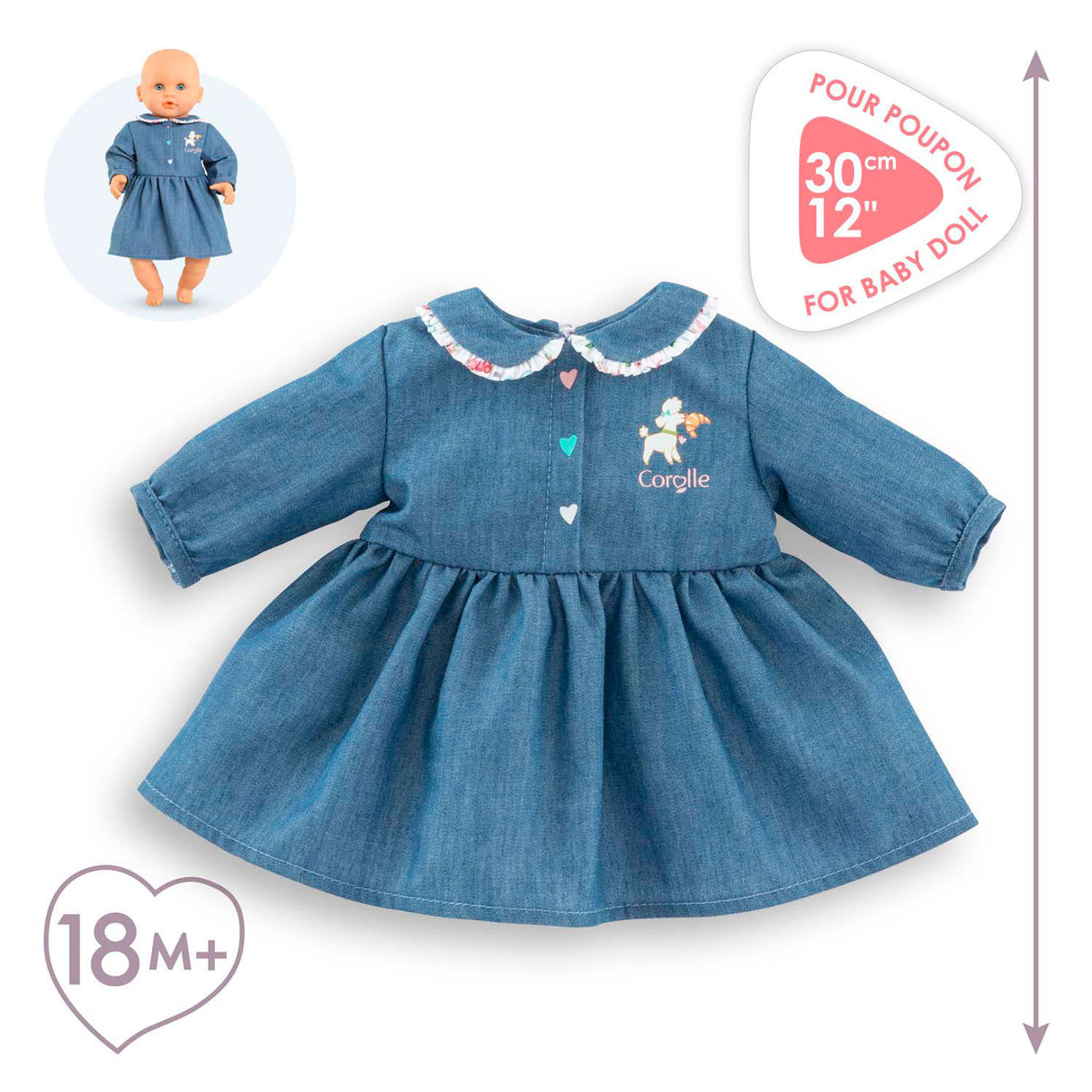 Vestido de Corolle para muñeca, 30 cm