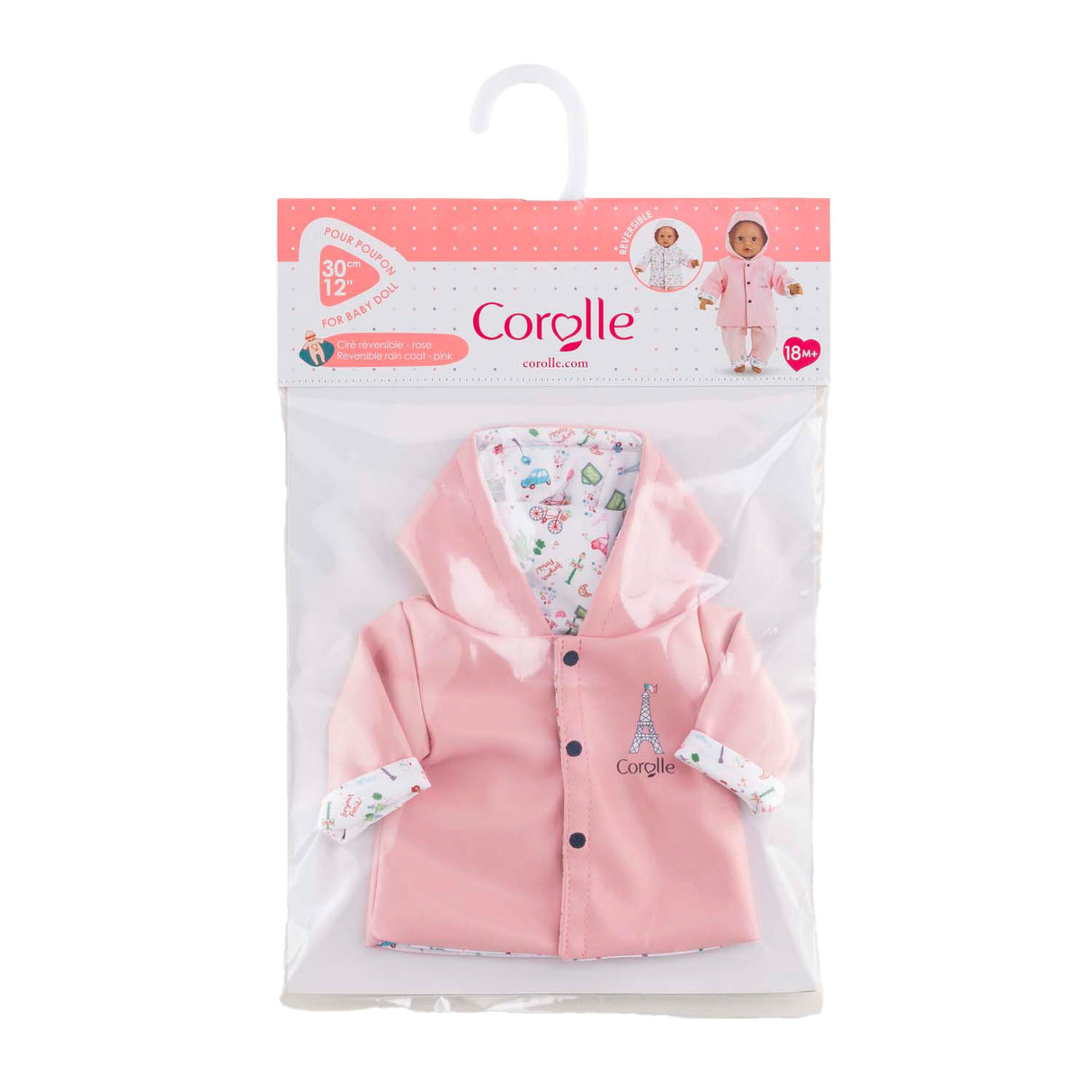 Corolle reversibler Regenmantel für Babypuppen, 30 cm