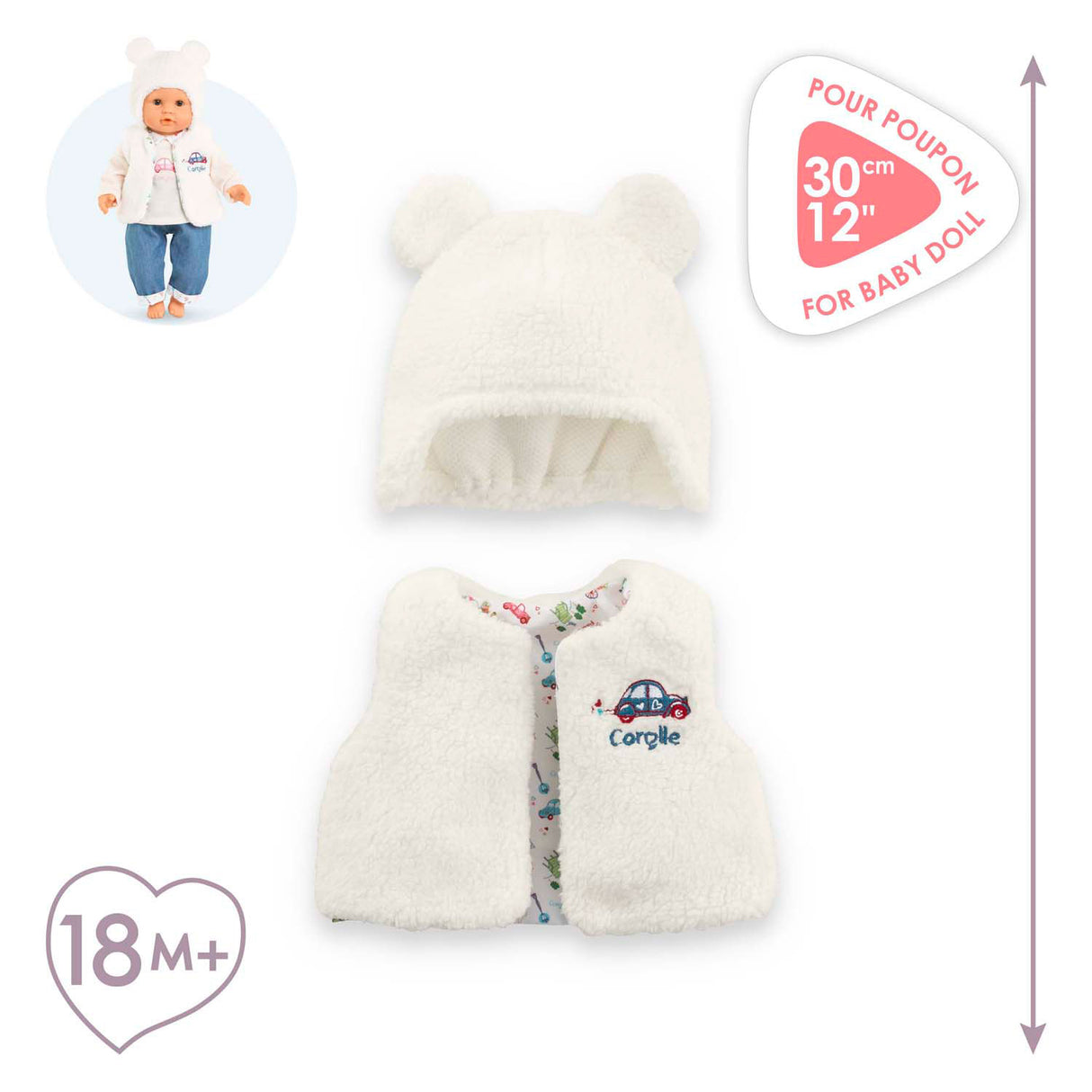 Conjunto de invierno Corolle para muñeca bebé, 30cm