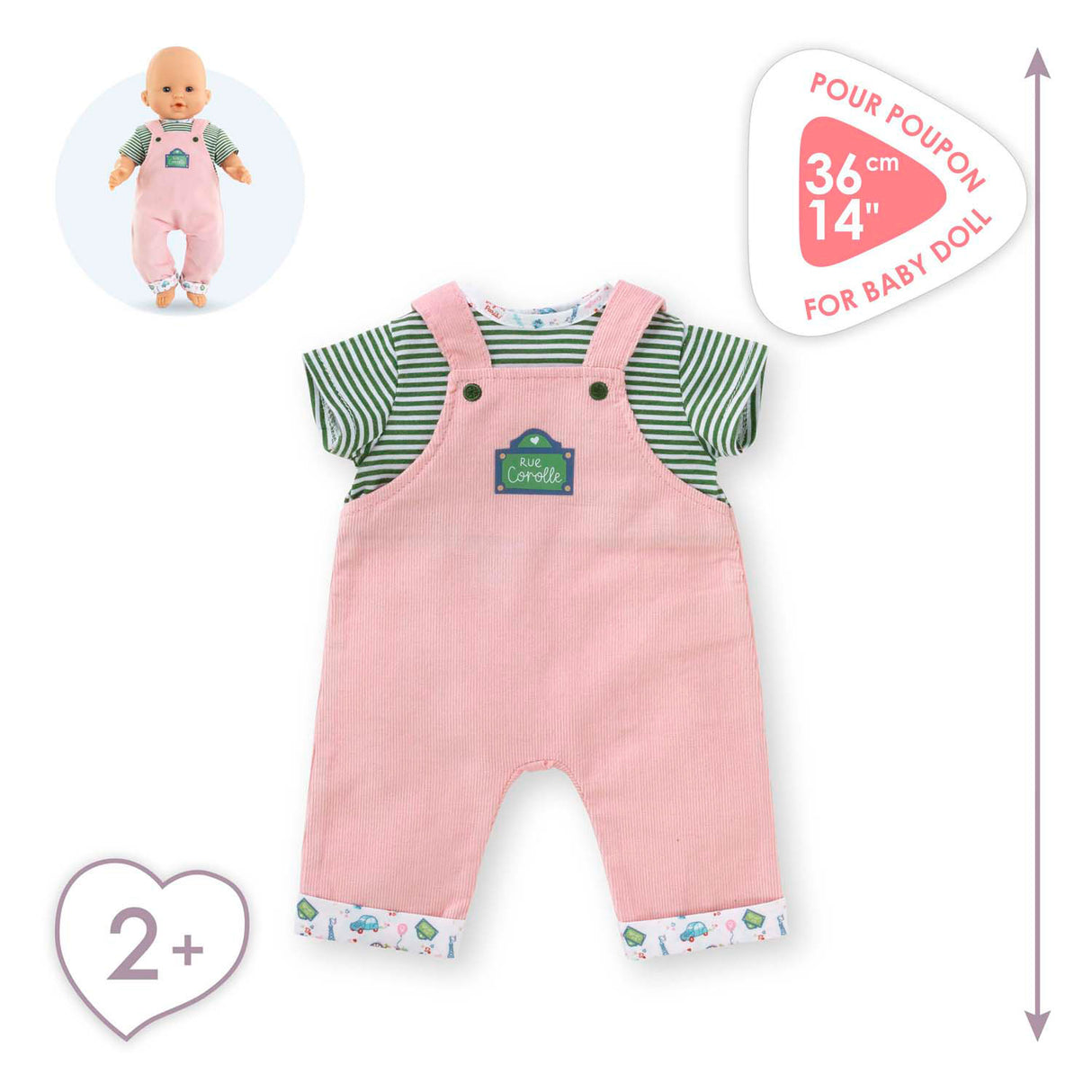Corolelle T-Shirt an allgemeng fir Baby Pop, 36Cm