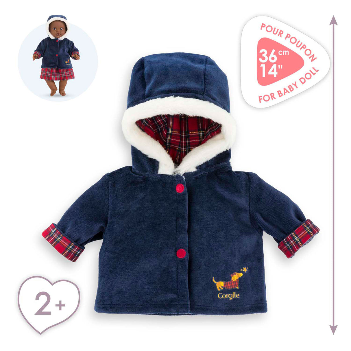 Manteau de vacances Corolle pour poupée bébé, 36cm