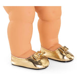 Ballerines Corolle dorées pour poupée bébé, 36cm
