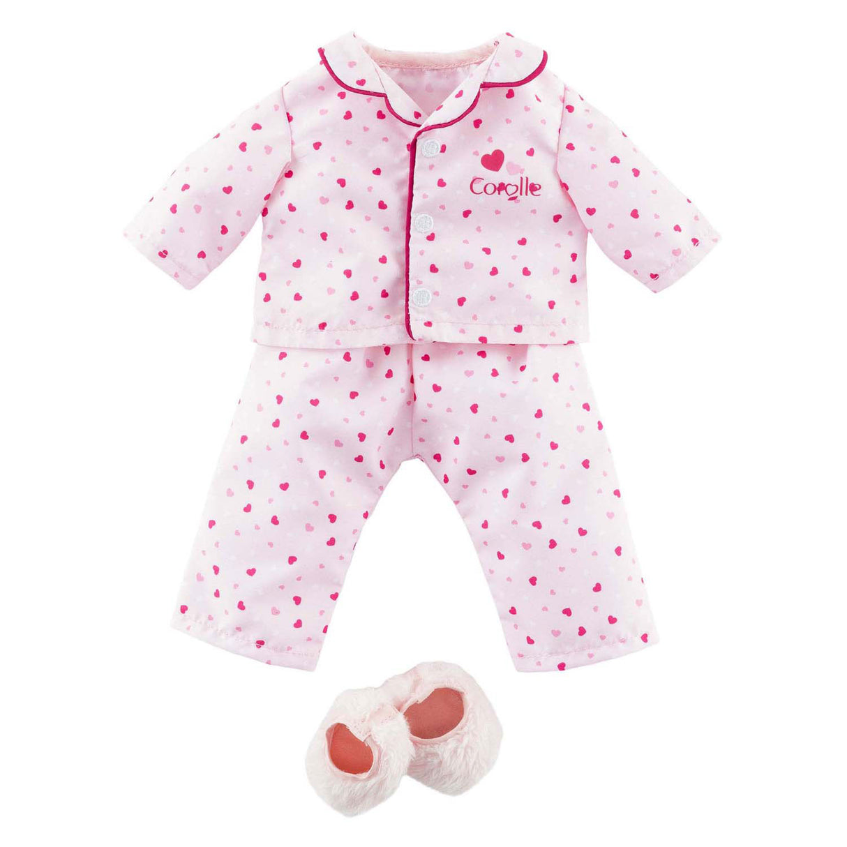 Corolle My Doll Pajamas and Slippers - hearts - 36cm