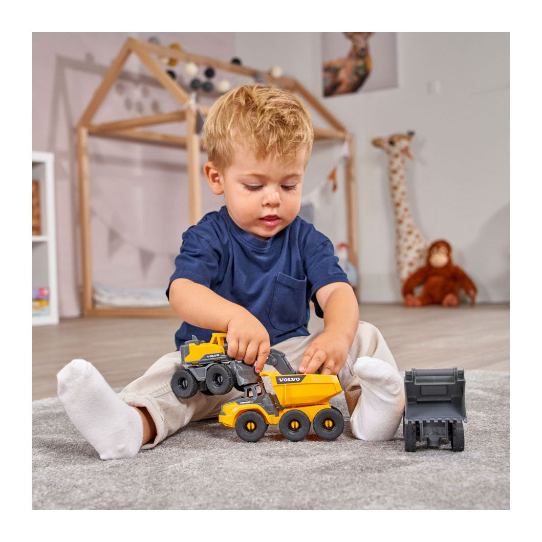 Dickie Volvo construction work vehicles play set, 3 parts.