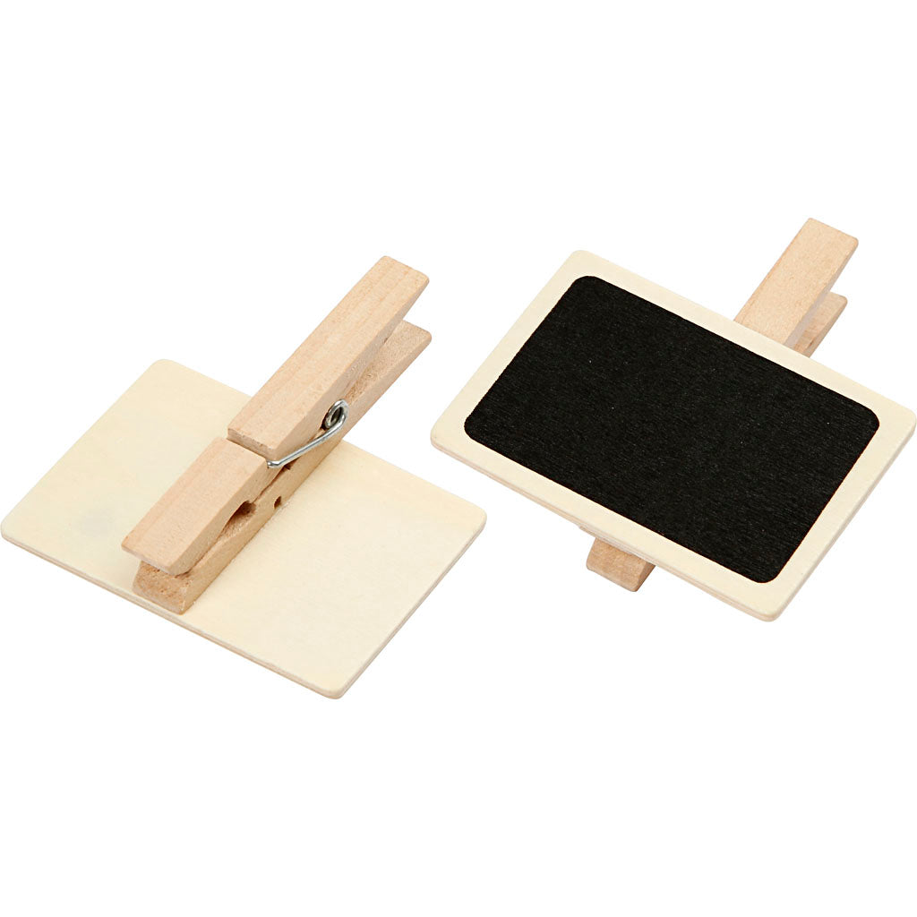 Creativ company schoolbord met wasknijpers, afm 6,8x4,7 cm, 6 stuk 1 doos