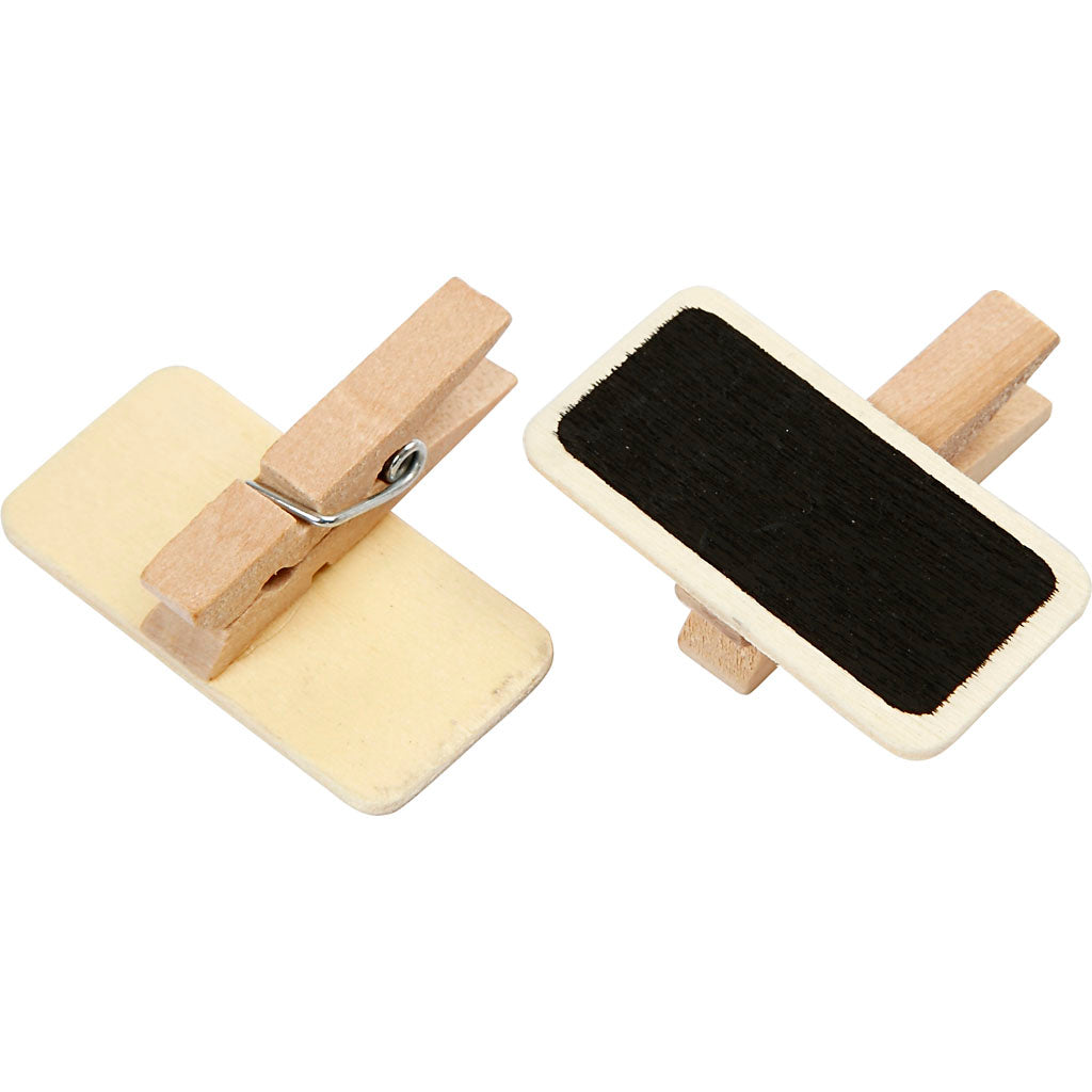 Creativ company schoolbord met wasknijpers, afm 4x2 cm, 12 stuk 1 doos