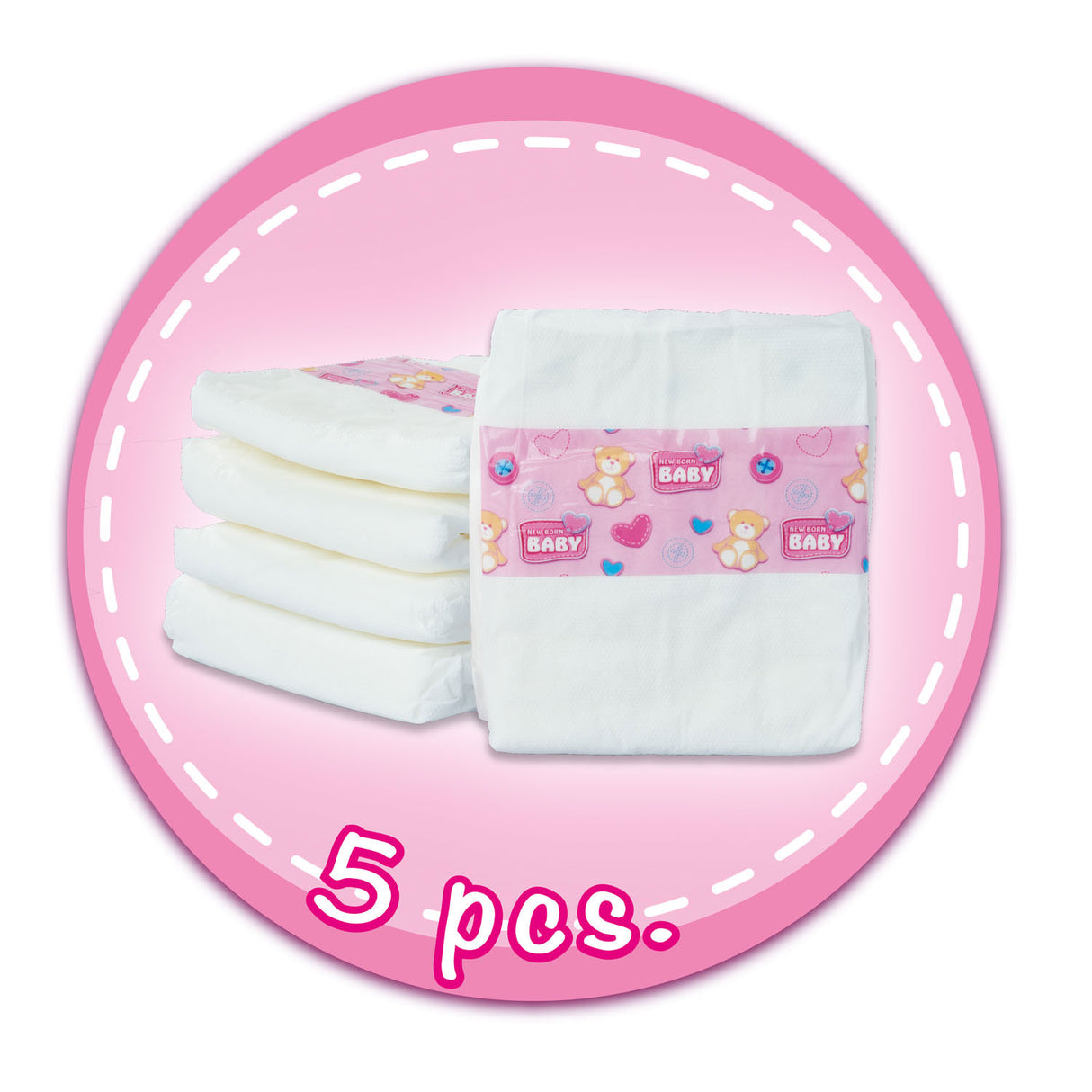Fraldas de bebês recém -nascidos, 5 St.