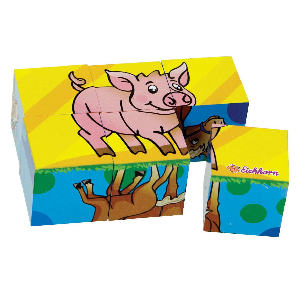 Quebra-cabeça de blocos Eichhorn, 6 peças.