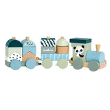 Eichhorn wooden block train panda, 16 pieces.