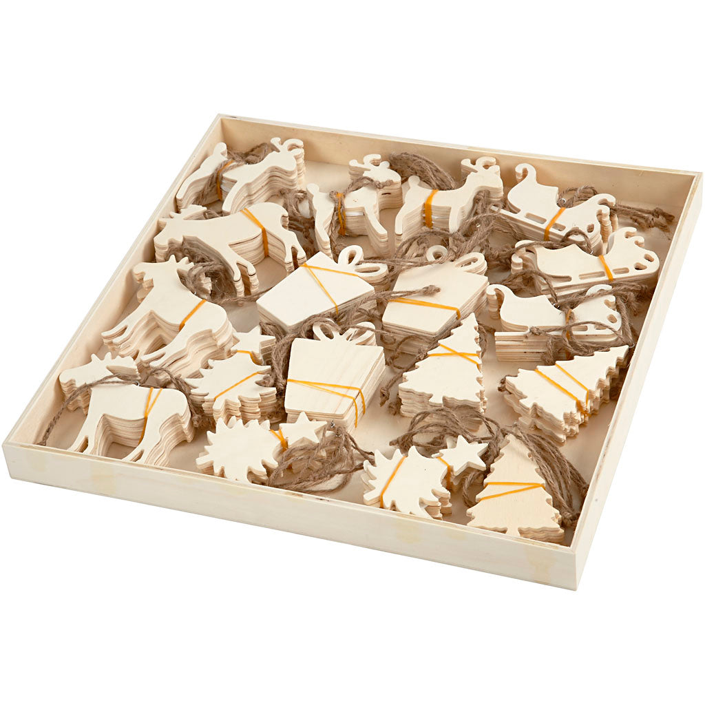 Ozdoby společnosti Creativ, velikost 7-9 cm, tloušťka 4 mm, 90 kusů 1 box