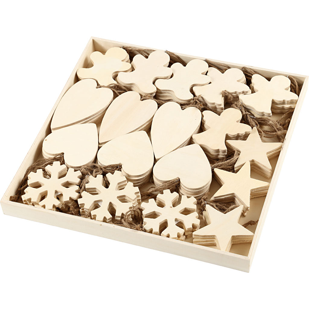 Ozdoby společnosti Creativ, velikost 9-11 cm, tloušťka 4 mm, 90 kusů 1 box