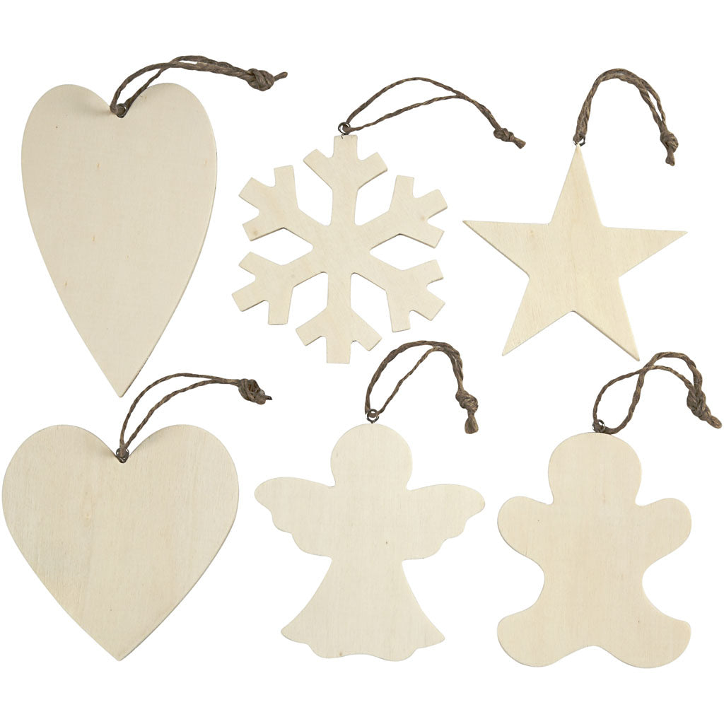 Creativ Company Decora tus perchas de navidad de madera, 6st.
