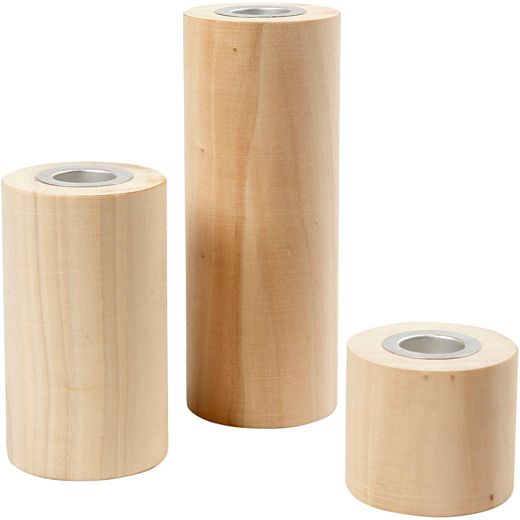Creativ company kandelaars, h: 14,5+9+6,5 cm, gatgrootte 2,3 cm, 3 stuk 1 doos