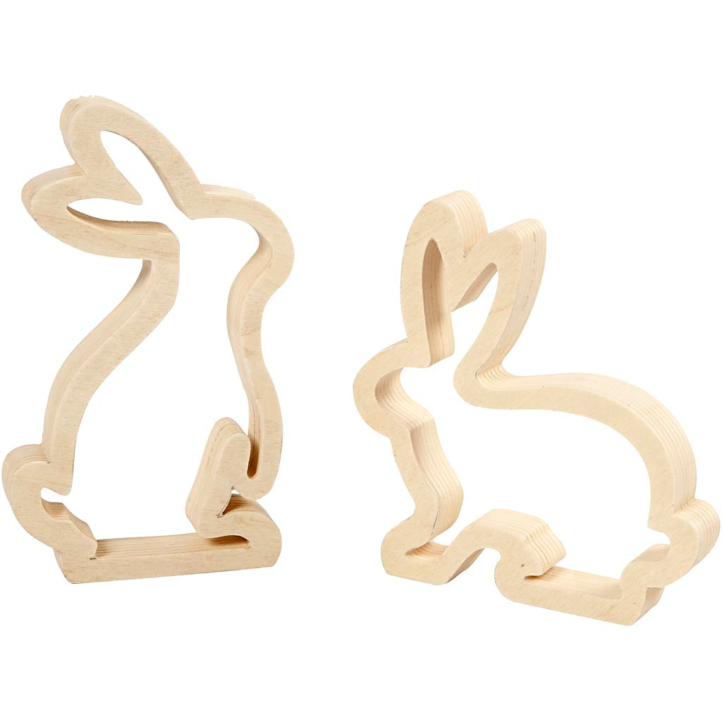 Creativ company Easter bunnies, h: 14 cm, d: 2 cm, w: 13 cm, 2 pieces in 1 box