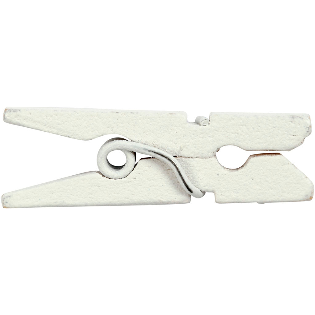 Creativ company mini clothespins, l: 25 mm, w: 3 mm, white, 36 pieces 1 box