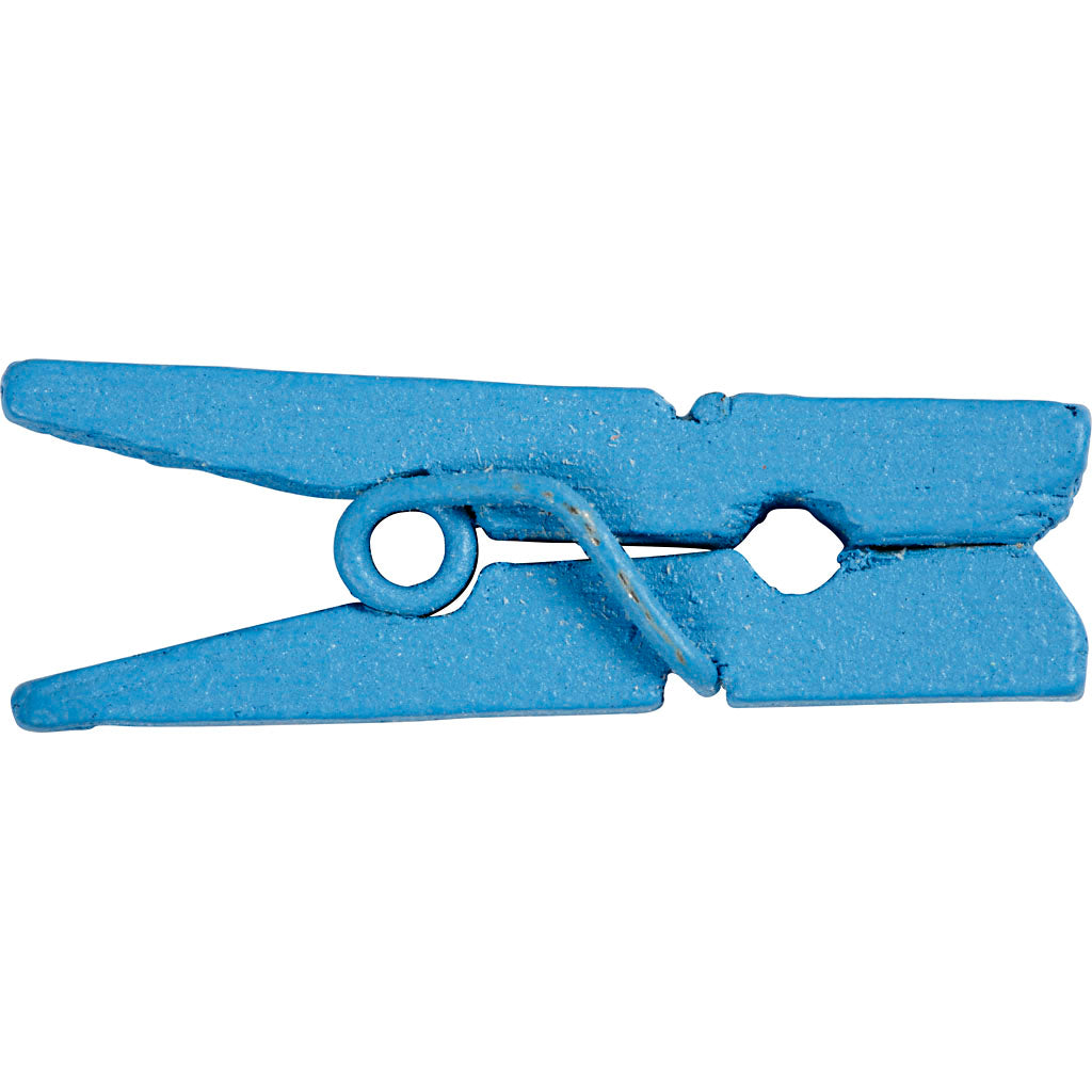 Creativ company mini wasknijpers, l: 25 mm, b: 3 mm, blauw, 36 stuk 1 doos