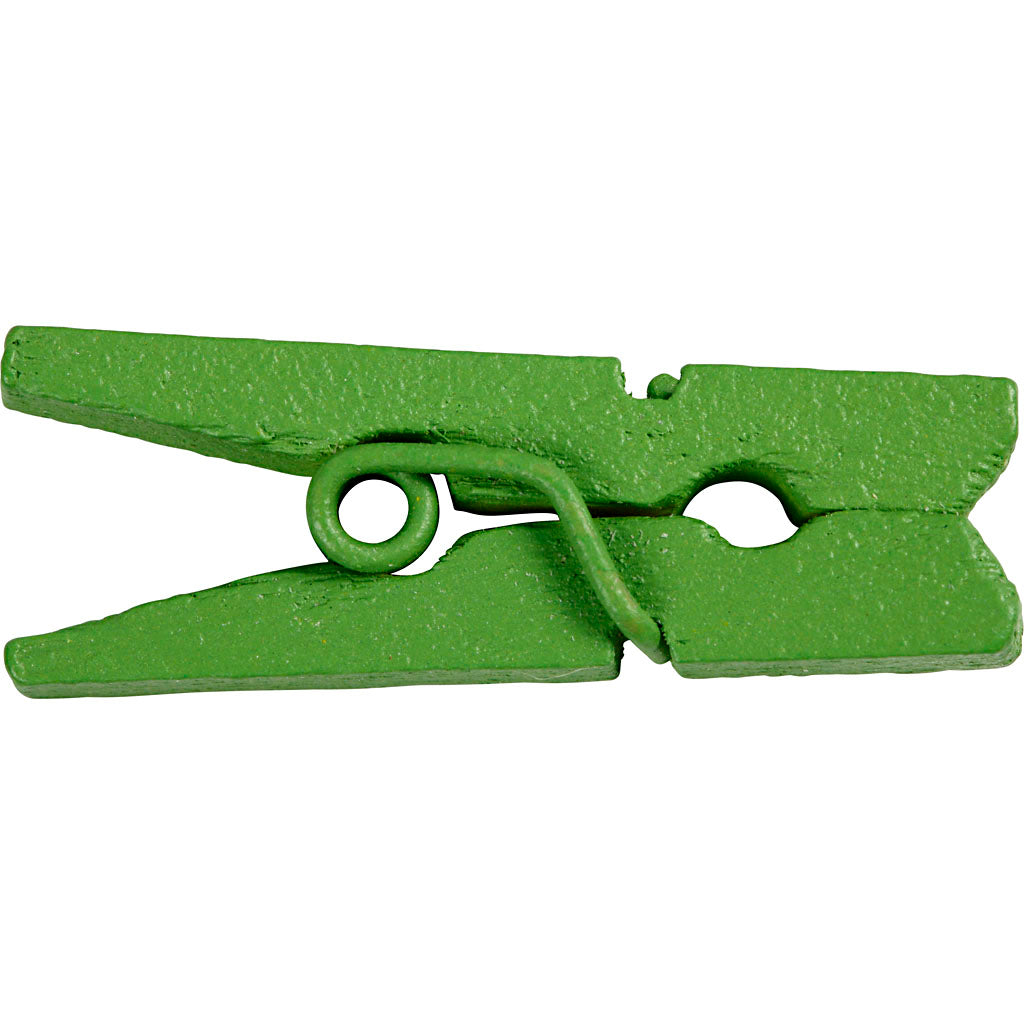 Creativ company mini wasknijpers, l: 25 mm, b: 3 mm, groen, 36 stuk 1 doos