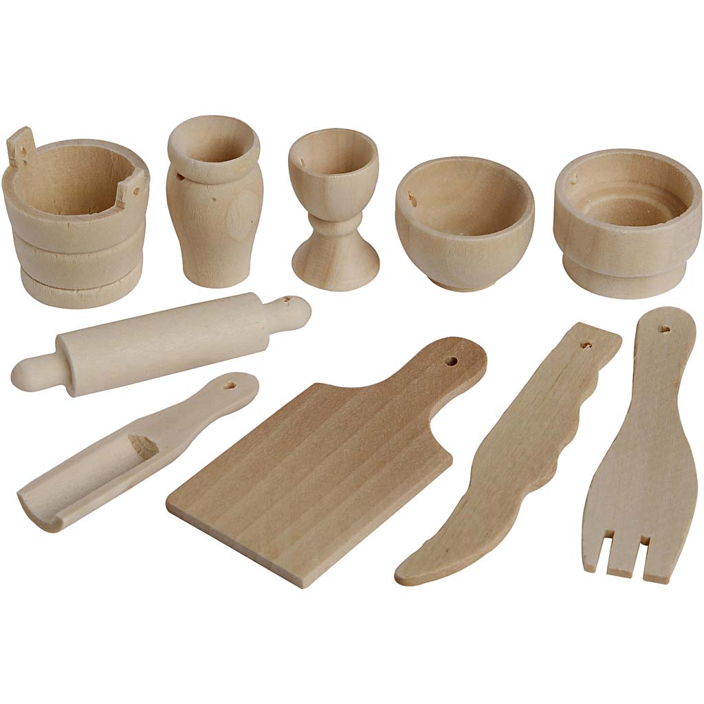 Creativ Company wooden kitchen utensils, 50dlg.