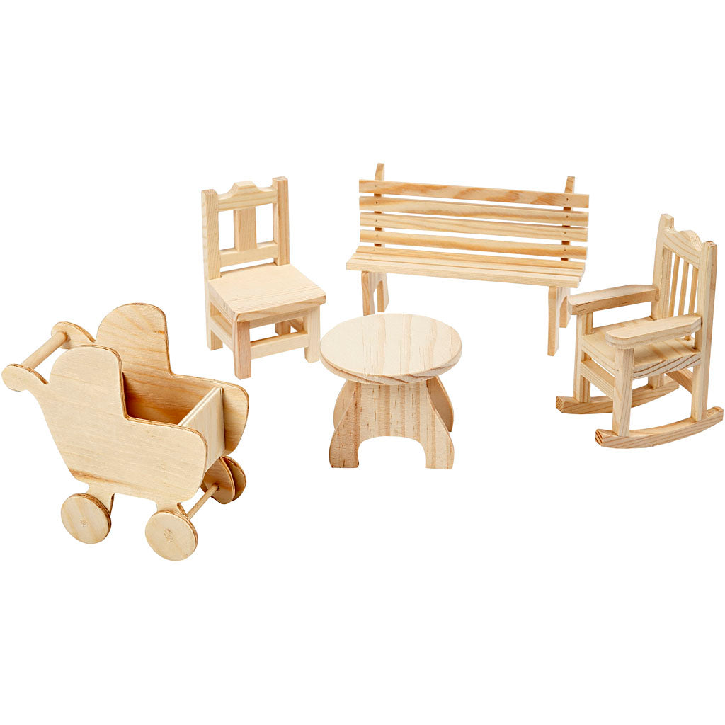 Creativ company mini furniture, h: 5,8-10,5 cm, 50 pieces 1 box