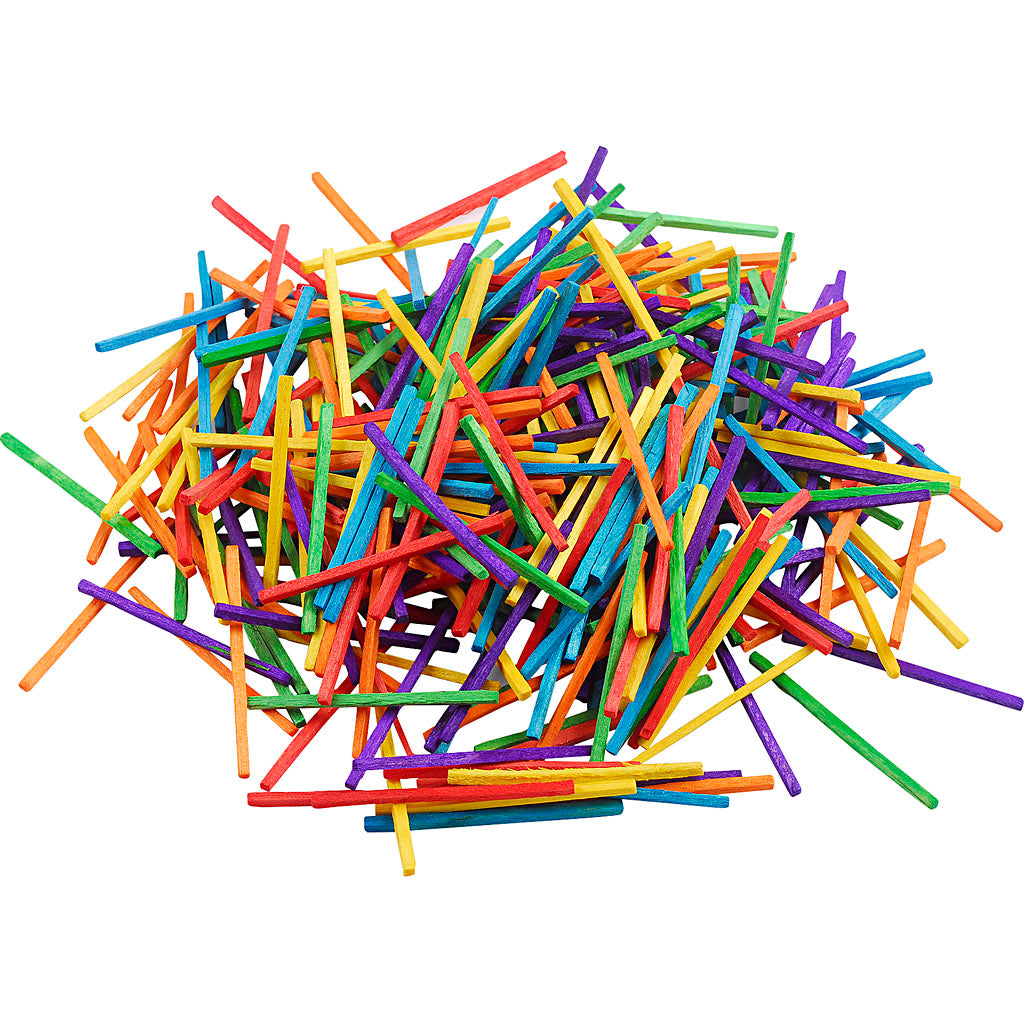 Creative company matchsticks, l: 5 cm, various colors, 4300 pieces, 500 g 1 box