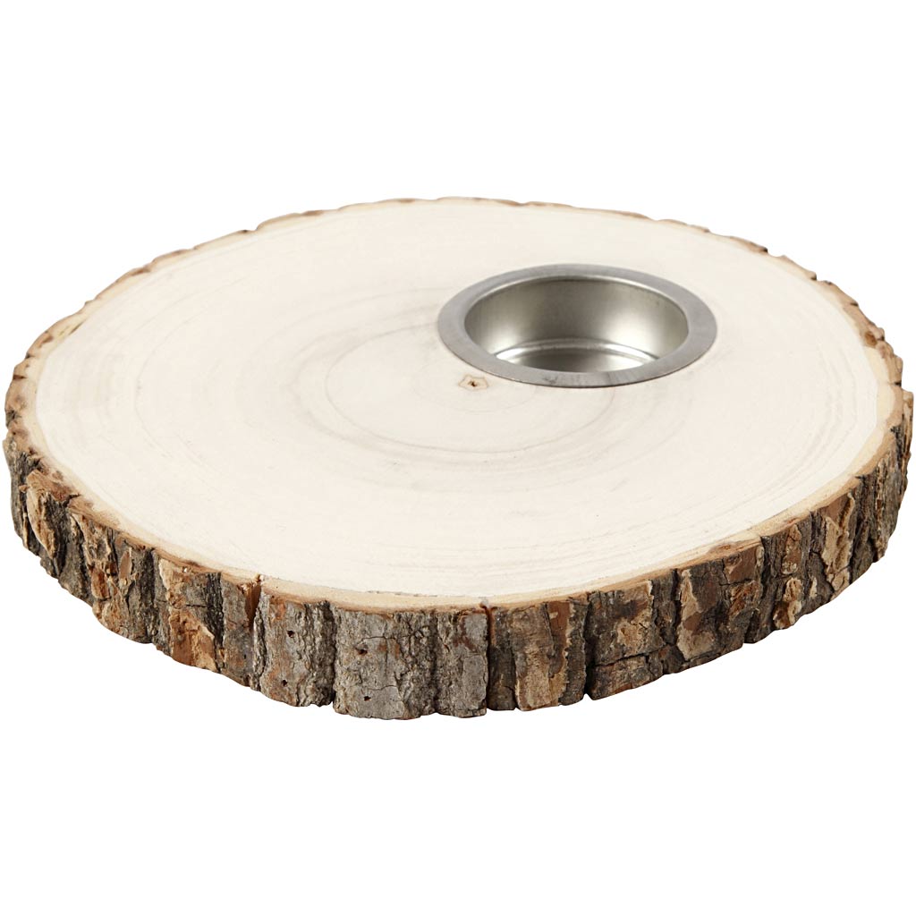 Creativ Company Holzscheiben-Teelichthalter 14-16 cm