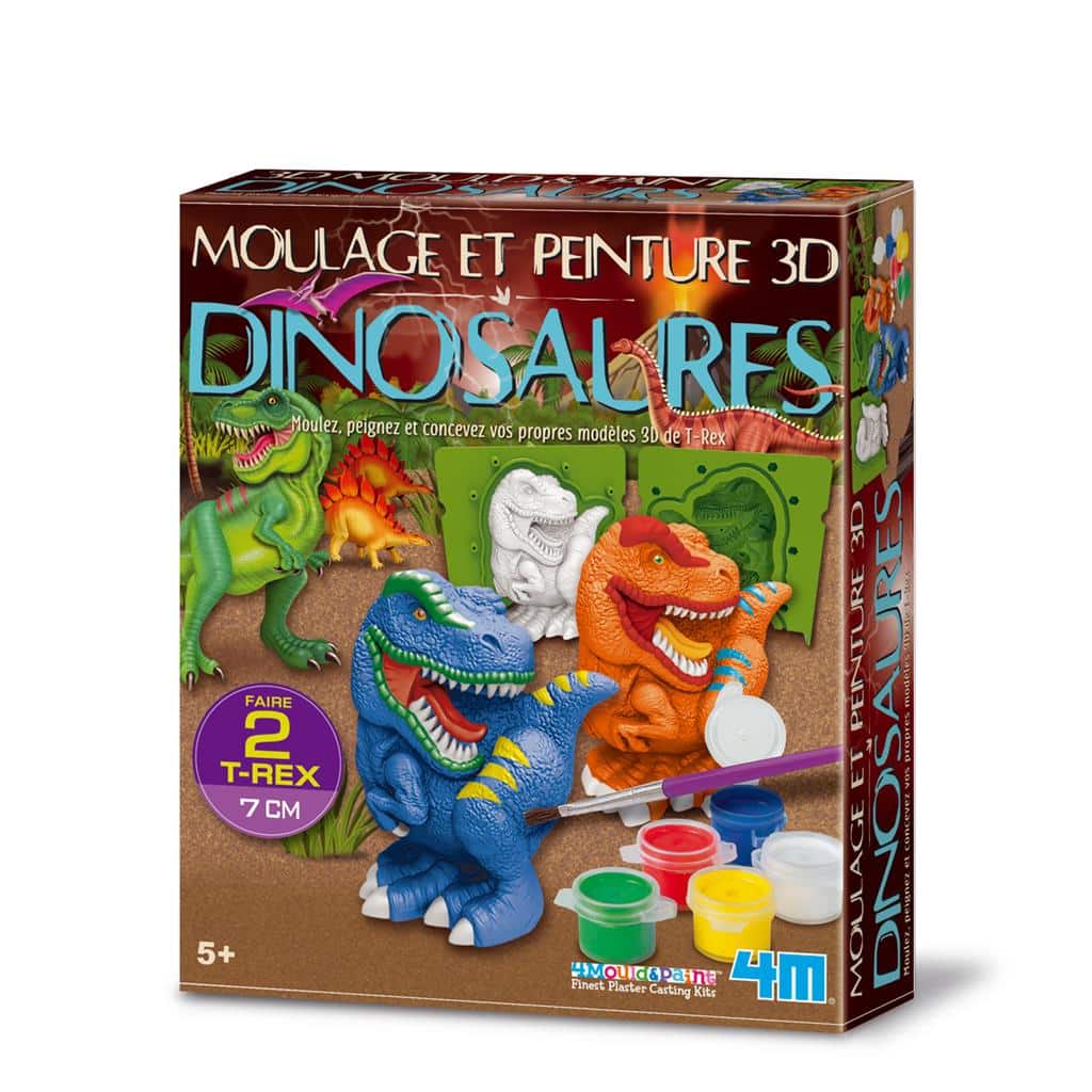 4m plaster casting and painting 3D dinosaurs