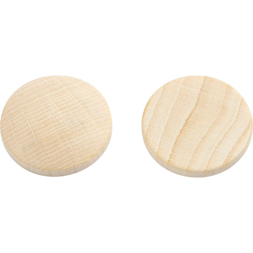 Creativ company wooden buttons, d 25 mm, thickness 5 mm, 150 pieces 1 box