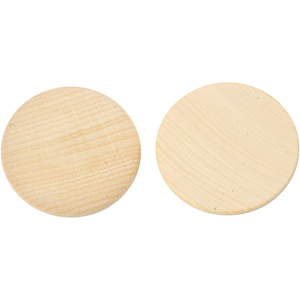 Creativ company wooden buttons, d 50 mm, thickness 10 mm, 5 pieces 1 box