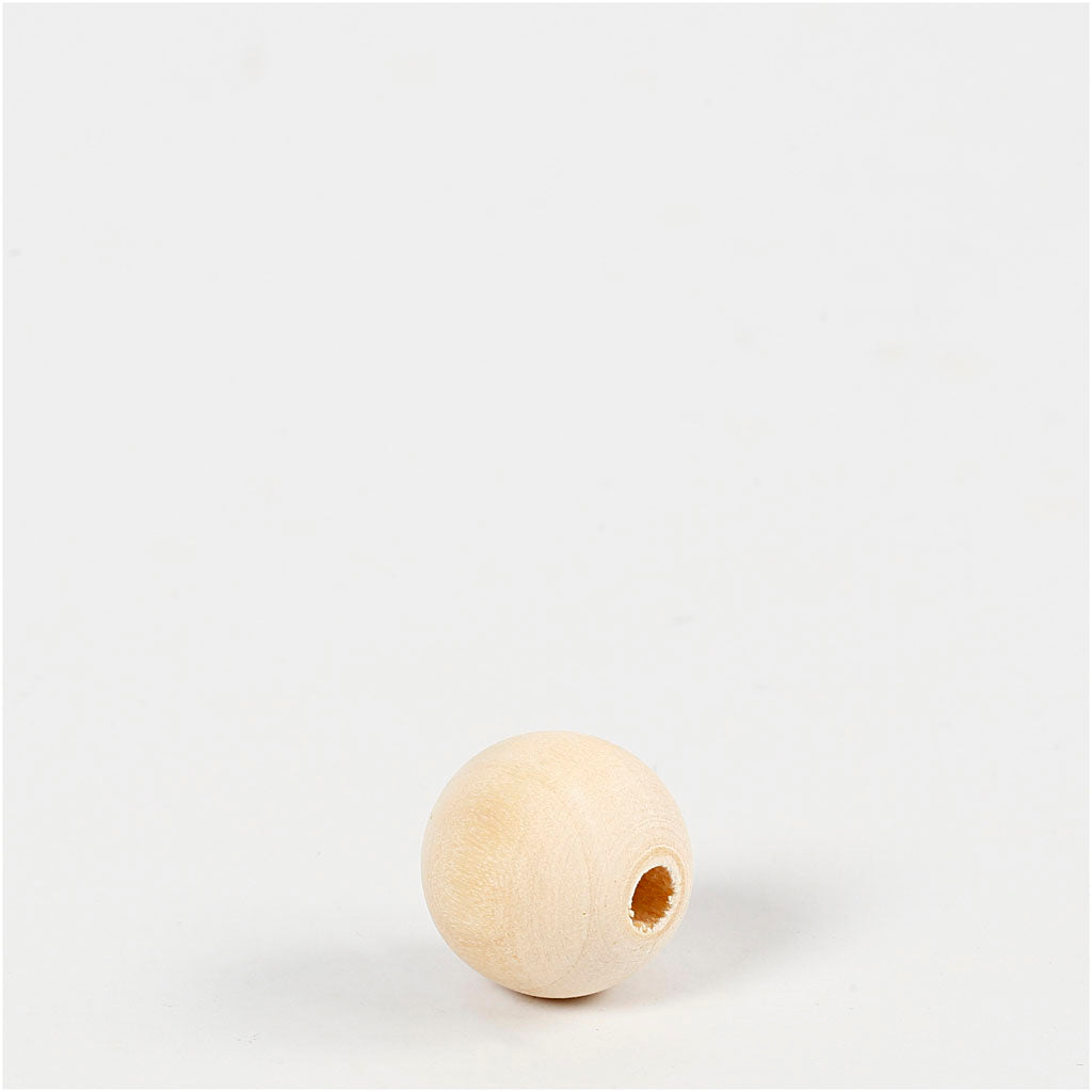 Creativ company wooden bead, d 15 mm, hole size 3 mm, 20 pieces 1 box