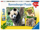Ravensburger - Puzzel Panda Tijger en Leeuw 3x49st.