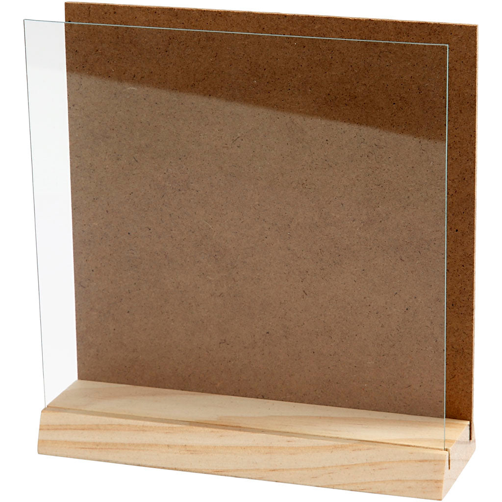 Creativ Company Wooden 3D plate with glass, 15x15cm