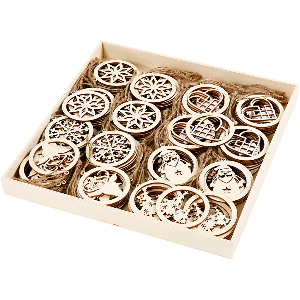 Creativ company Christmas ornaments, d 8 cm, thickness 0.3 cm, 144 pieces in 1 box