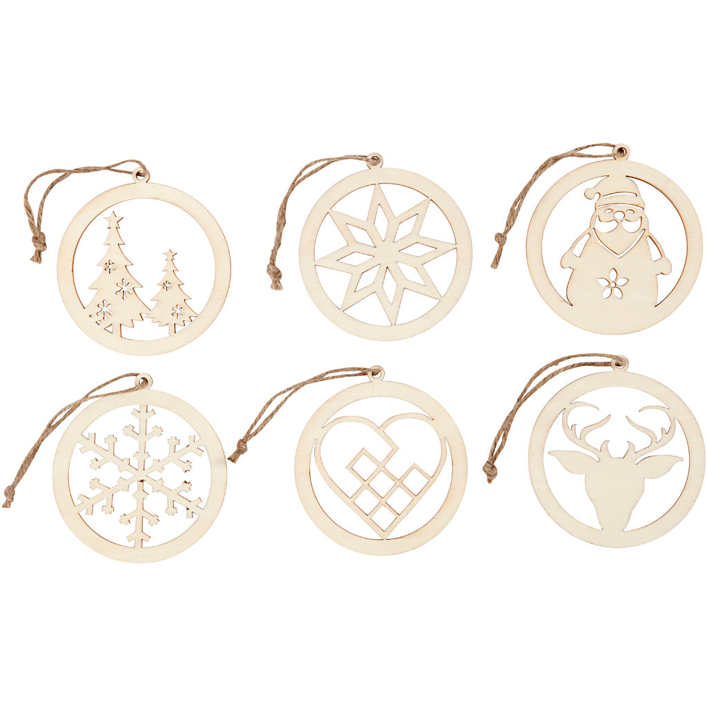 Creativ company Christmas ornaments, d 8 cm, thickness 0.3 cm, 6 pieces 1 box