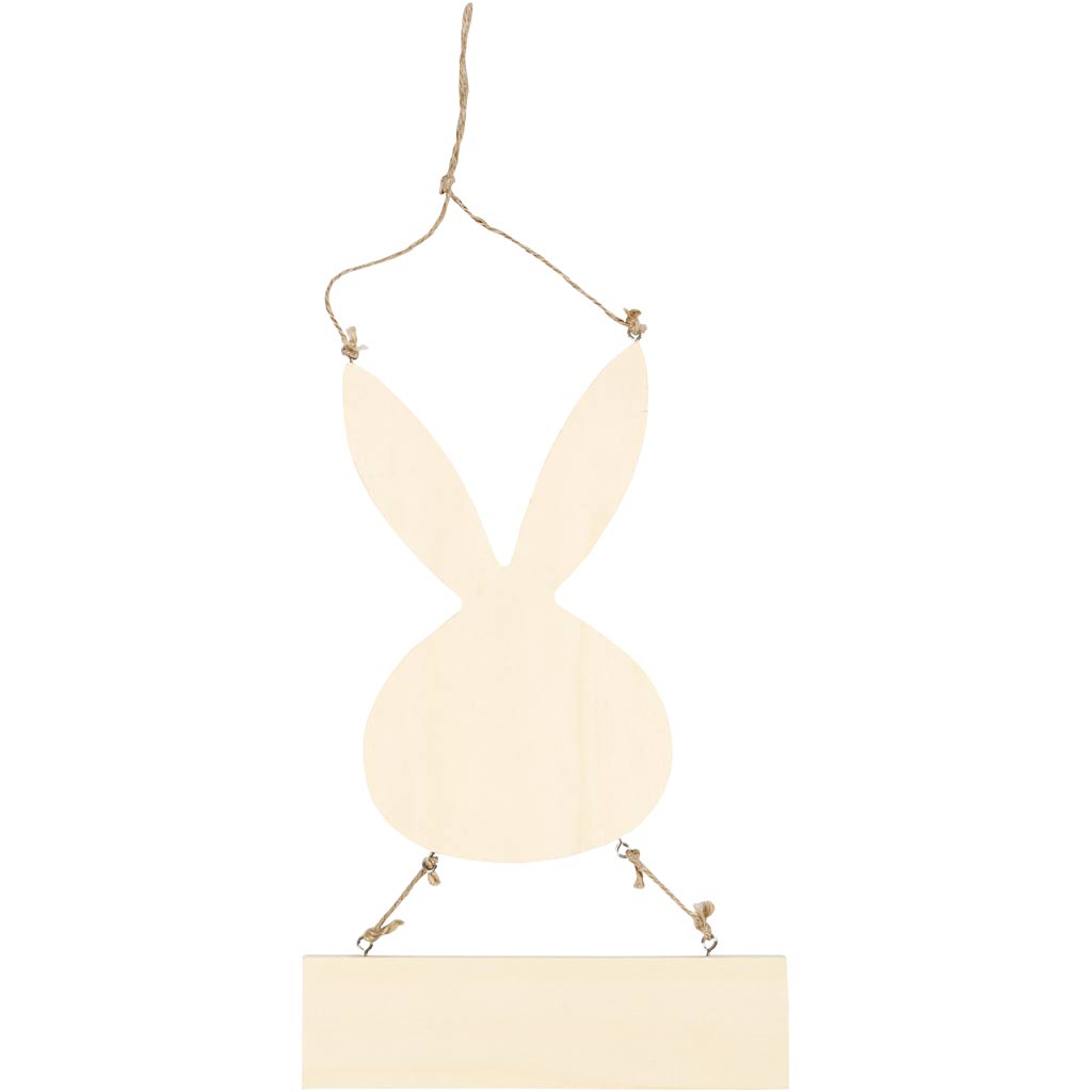 Creativ company rabbit with plate, h: 29.5 cm, w: 19.2 cm, 1 piece