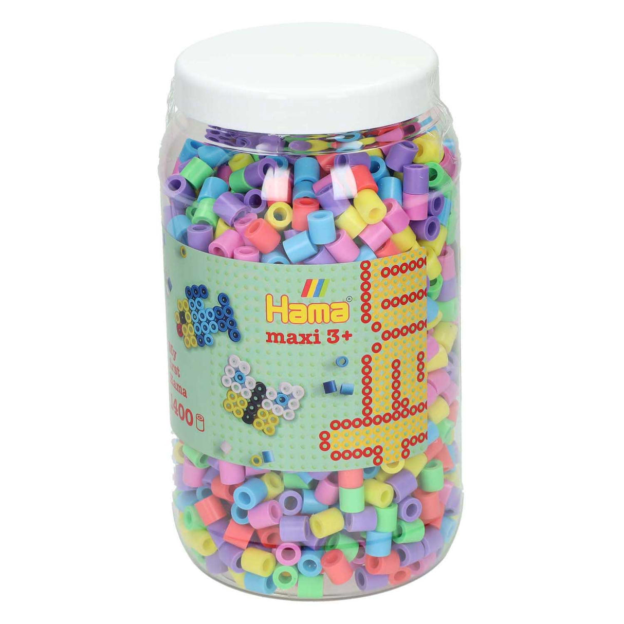Hama Iron Beads Maxi in Pot - Pastelmix (050), 1400st.