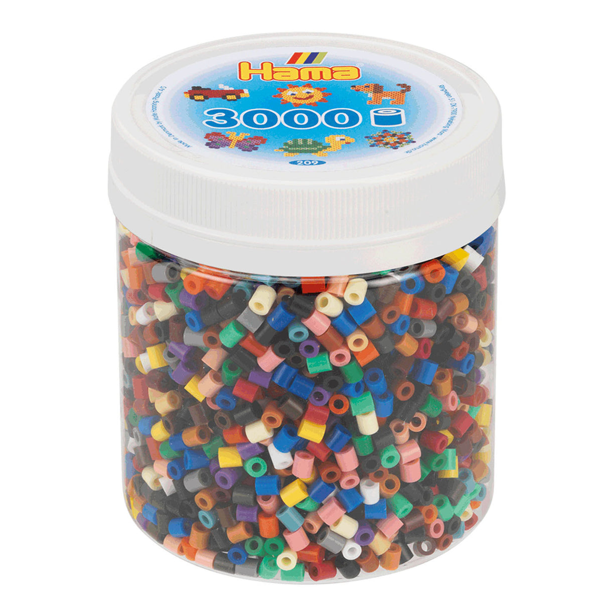 Hama iron beads in jar - color mix (67), 3000st.