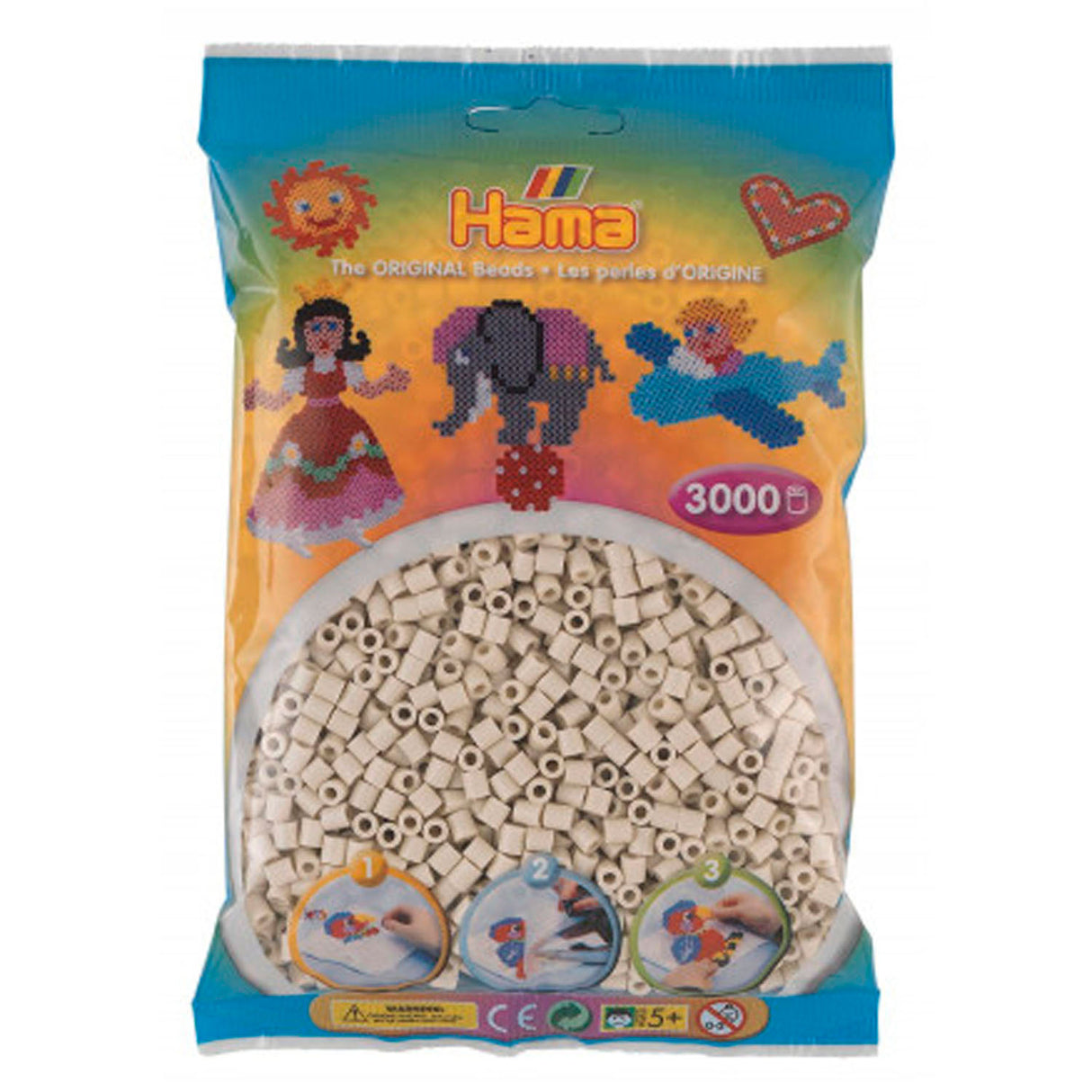 Hama string beads - Cloudy White (201-77), 3000st.