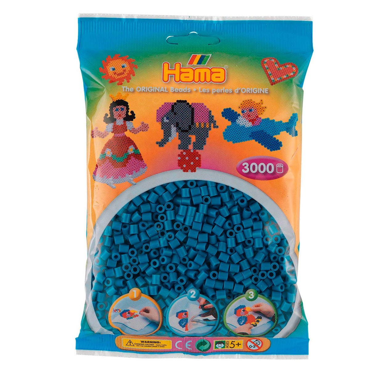 Hama String Perlen - Benzin Blauw (201-83), 3000st.