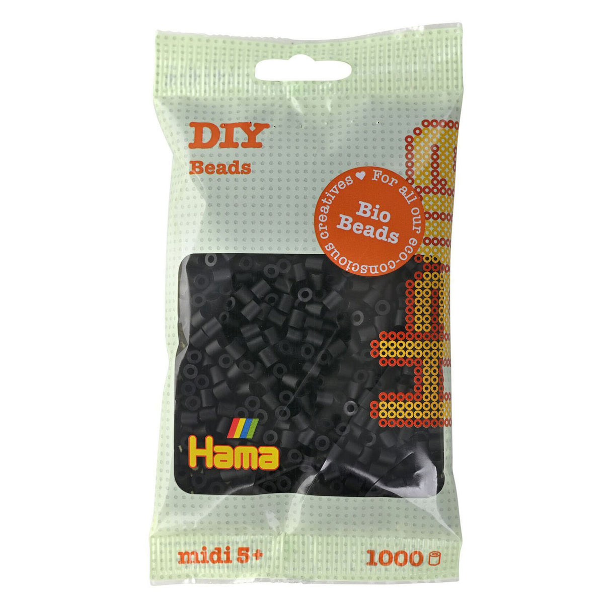 Hama Bio String Beads - schwaarz (018), 1000st.