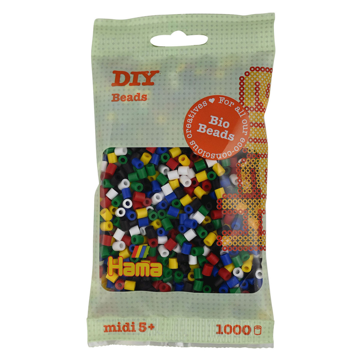 Hama Bio String Beads - Bright Colors Mix (198), 1000st.