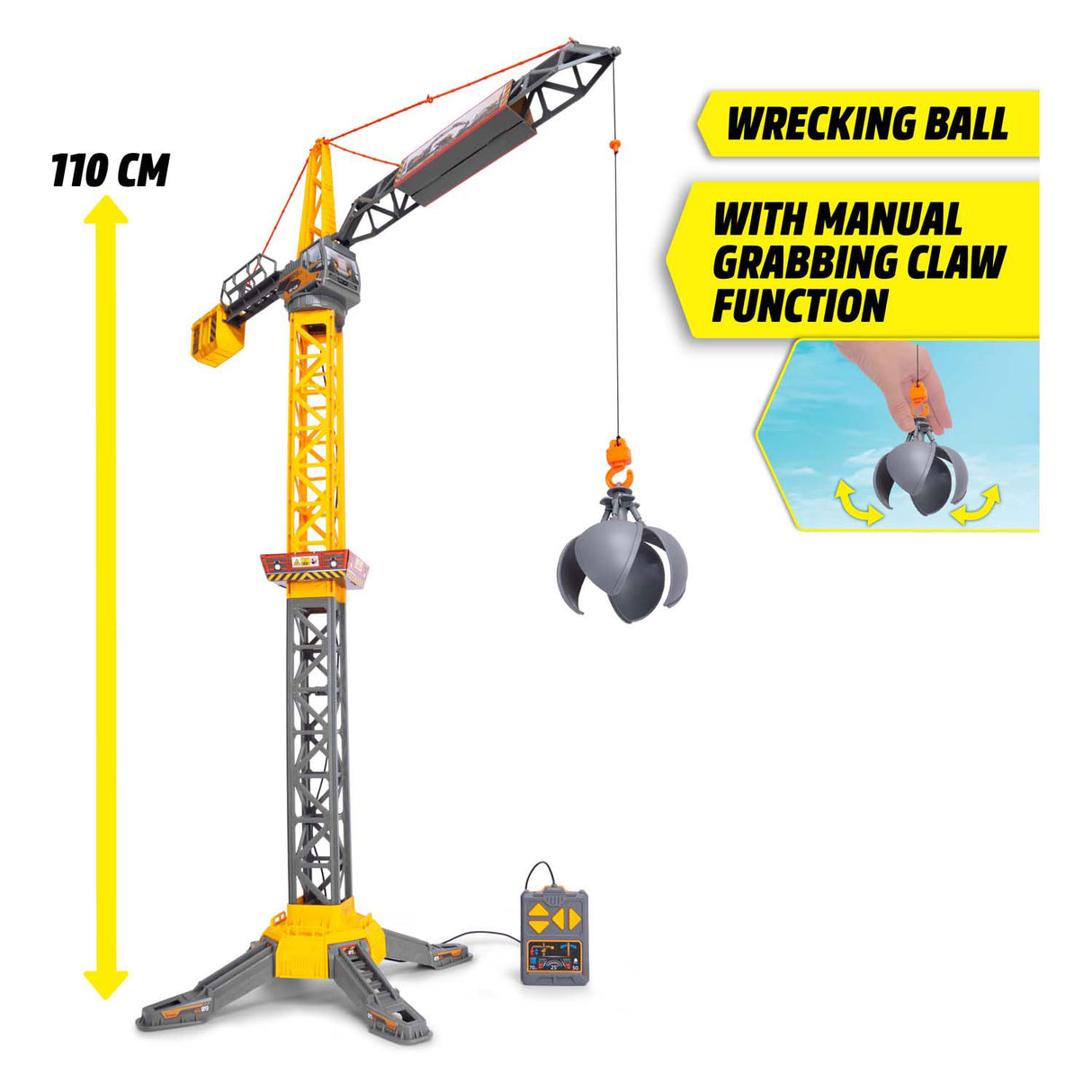 Dickie Spillsaachen Kran Batterie bedriwwen 110 cm