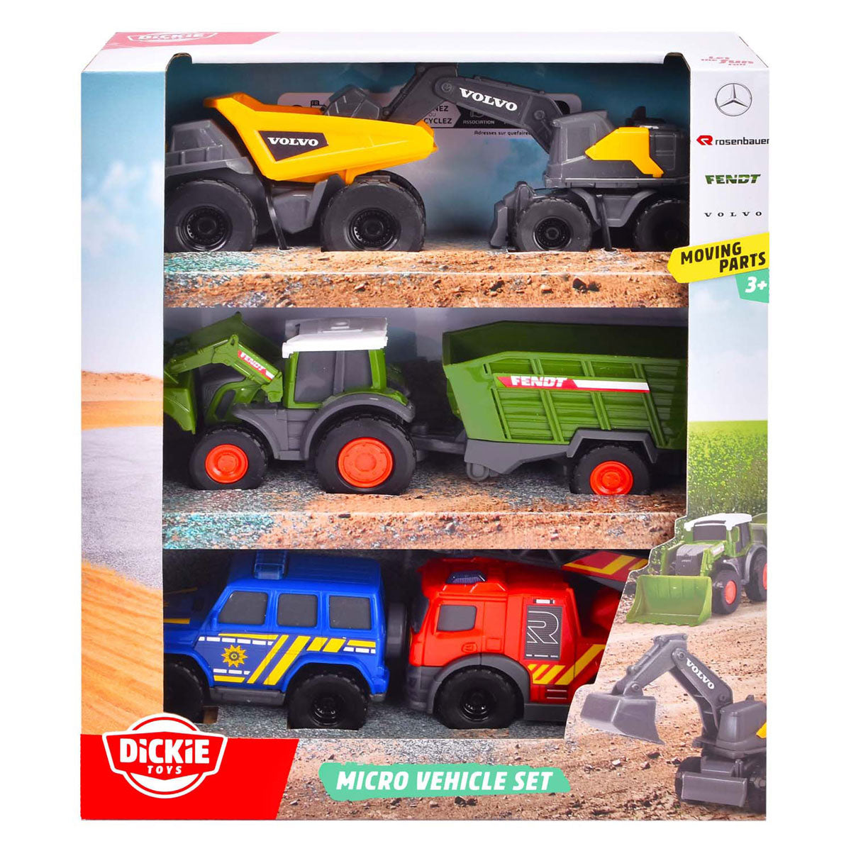 Dickie micro city team voertuigen, 6dlg.