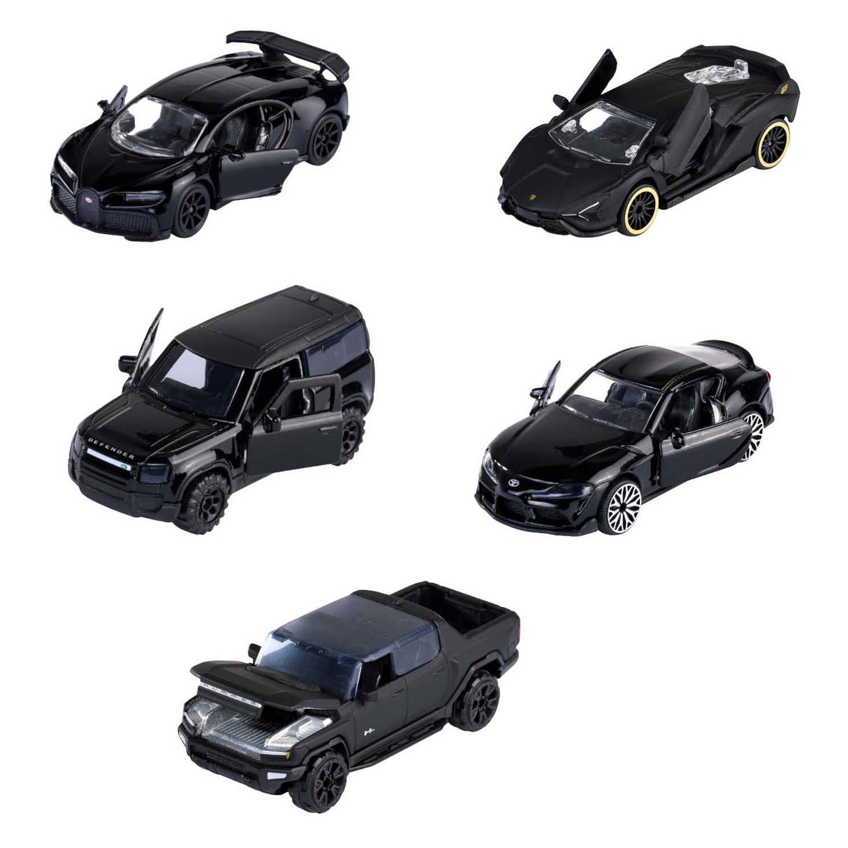 Majorette black edition bilset, 5 delar.